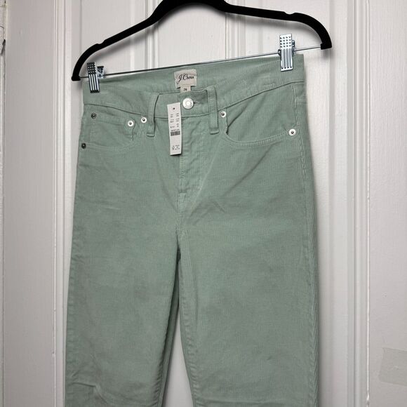 J Crew Vintage Slim Straight Womens 26 Mint Green Corduroy Zip Fly Mid Rise NWT - Picture 2 of 9